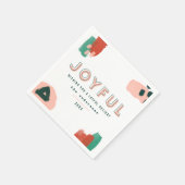 Serviette En Papier Graphique abstrait moderne rouge, rose + vert joye (Coin)