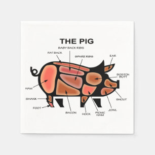 Serviette En Papier Graphique Boucher de porc
