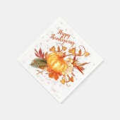 Serviette En Papier Graphique Citrouille de Thanksgiving tropical (Coin)