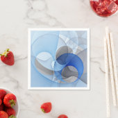 Serviette En Papier Graphique d'art fractal gris bleu Abstrait moderne (En situation)