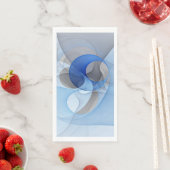 Serviette En Papier Graphique d'art fractal gris bleu Abstrait moderne (En situation)