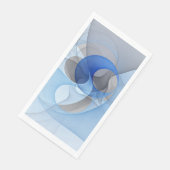 Serviette En Papier Graphique d'art fractal gris bleu Abstrait moderne (Coin)