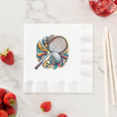 Serviette En Papier Graphique de badminton (En situation)