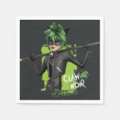 Serviette En Papier Graphique de caractère noir de la bande de rebond (Devant)