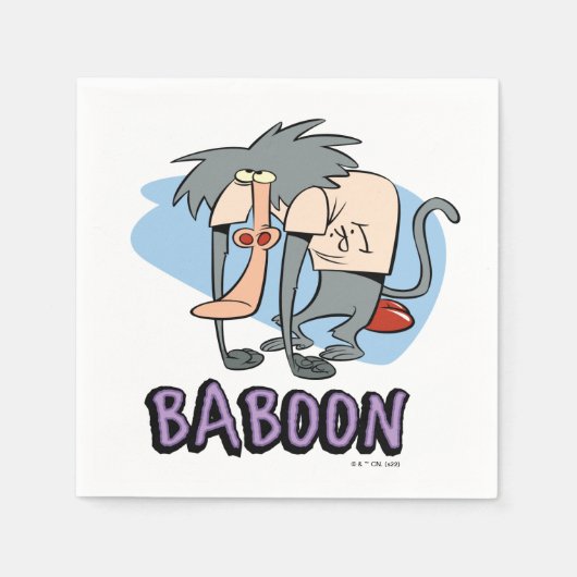 Serviette En Papier Graphique de caractères I.R. Baboon (Devant)