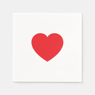 Serviette En Papier Graphique de cœur d'amour rouge blanc moderne simp