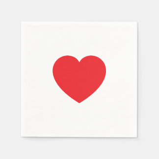 Serviette En Papier Graphique de cœur d'amour rouge blanc moderne simp