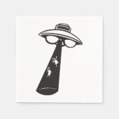 Serviette En Papier Graphique d'enlèvement d'ovni rétro Alien Sci-Fi (Devant)