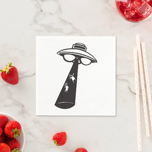 Serviette En Papier Graphique d'enlèvement d'ovni rétro Alien Sci-Fi