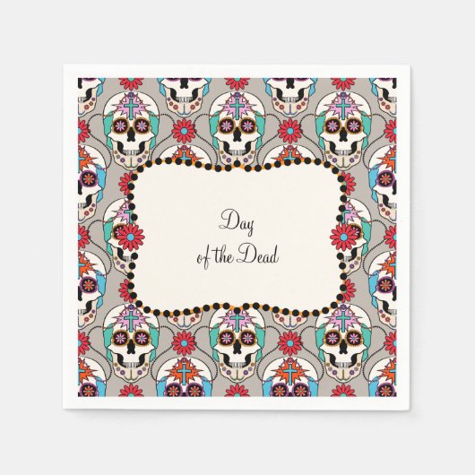 Serviette En Papier Graphique des crânes de sucre (Devant)