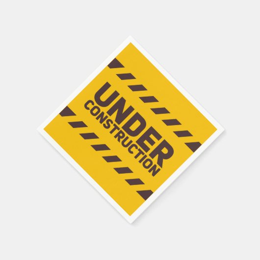 Serviette En Papier Graphique des enseignes de rue en construction (Coin)