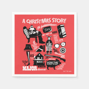 Serviette En Papier Graphique d'icônes de l'histoire de Noël