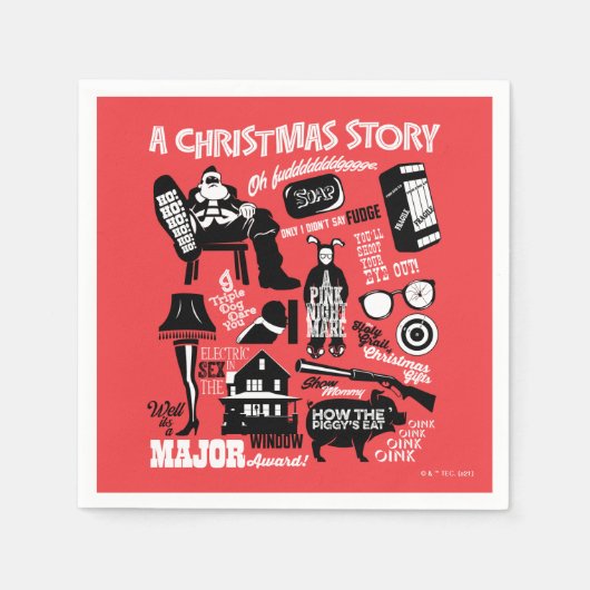 Serviette En Papier Graphique d'icônes de l'histoire de Noël (Devant)