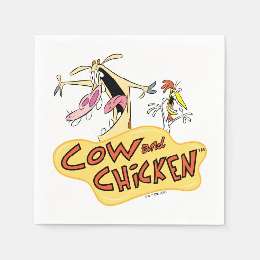 Serviette En Papier Graphique du logo de la vache et du poulet (Devant)