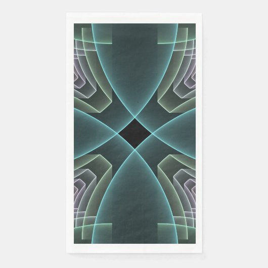Serviette En Papier Graphique géométrique Turquoise moderne (Devant)