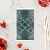 Serviette En Papier Graphique géométrique Turquoise moderne (En situation)