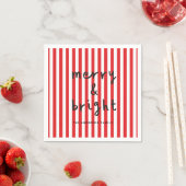 Serviette En Papier Graphique moderne minima Noël rouge et blanc (En situation)