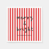 Serviette En Papier Graphique moderne minima Noël rouge et blanc (Devant)