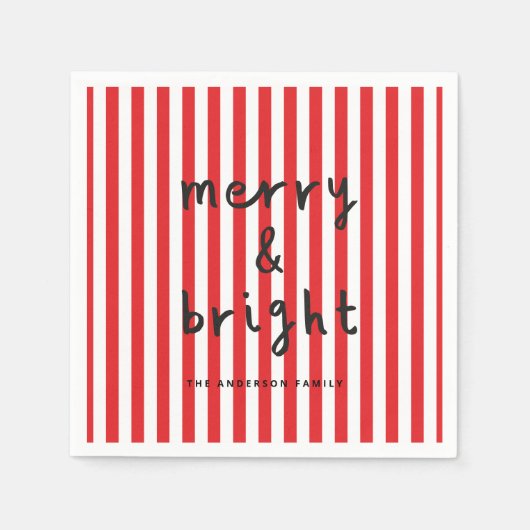 Serviette En Papier Graphique moderne minima Noël rouge et blanc (Devant)