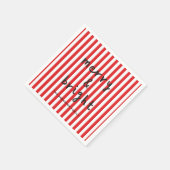 Serviette En Papier Graphique moderne minima Noël rouge et blanc (Coin)