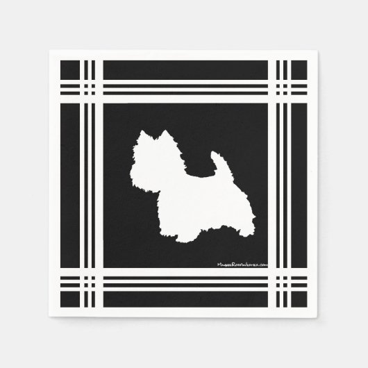 Serviette En Papier Graphique noir (Devant)