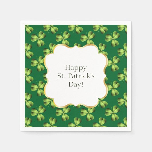 Serviette En Papier Graphique shamrock à trois feuilles (Devant)