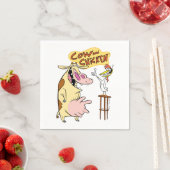Serviette En Papier Graphique souriant de vache et de poulet (En situation)