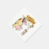 Serviette En Papier Graphique souriant de vache et de poulet (Coin)