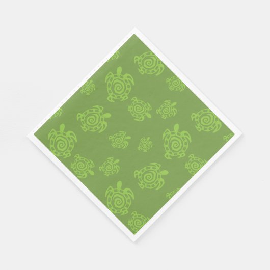 Serviette En Papier Graphique vert de tortue (Coin)