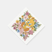 Serviette En Papier Graphisme de broderie florale TWEETY™ (Coin)