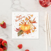 Serviette En Papier Graphisme de citrouille de Thanksgiving tropical (En situation)