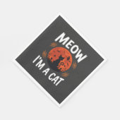 Serviette En Papier Graphisme de silhouette de chat de lune drôle d'Ha (Coin)