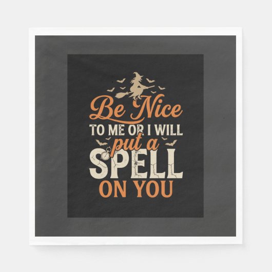 Serviette En Papier Graphisme de sort de sorcière d'Halloween_1 (Devant)