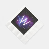 Serviette En Papier Grappe de galaxie violette monogramme (Coin)