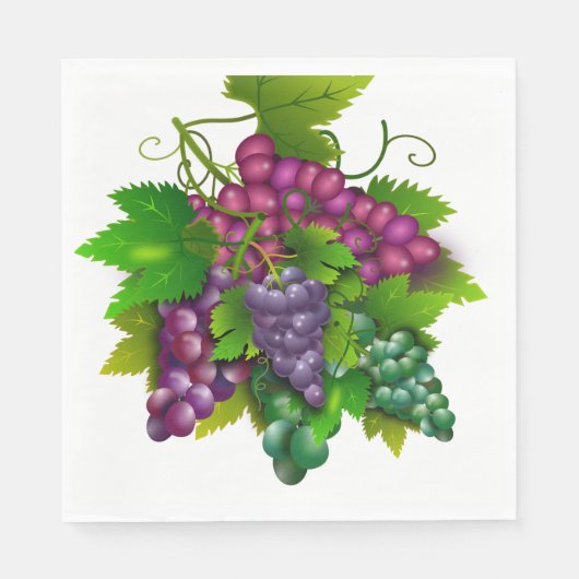 Serviette En Papier Grappe de raisin illustration pique-nique déjeuner (Devant)