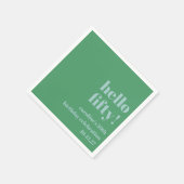Serviette En Papier Gras Bleu Vert mignon Moderne Personnalisé 50e ann (Coin)