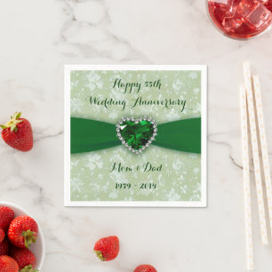 Serviette En Papier Gras Damask 55ème Mariage Anniversaire Papier serv