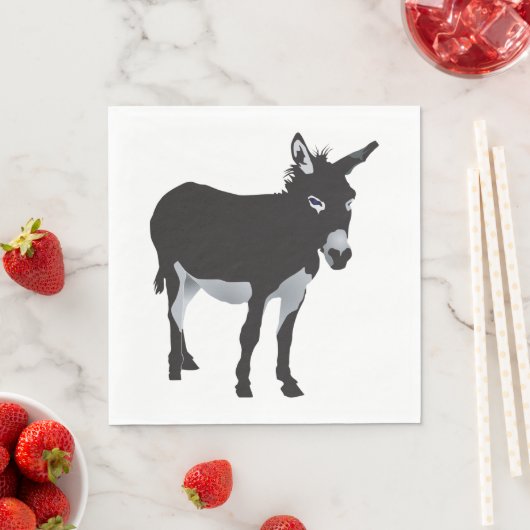 Serviette En Papier Gras Donkey Silhouette ferme animal (En situation)
