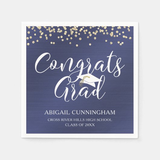 Serviette En Papier GRAS GRAD Script Typographie Métallurgique Marine  (Devant)