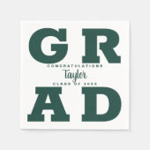 Serviette En Papier Gras GRAD Vert foncé et blanc (Devant)