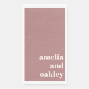 Serviette En Papier Gras minimaliste Dusty Rose Retro Mariage personna