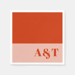 Serviette En Papier Gras minimaliste Mariage rose orange