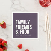 Serviette En Papier Gras moderne fun violet Thanksgiving (En situation)