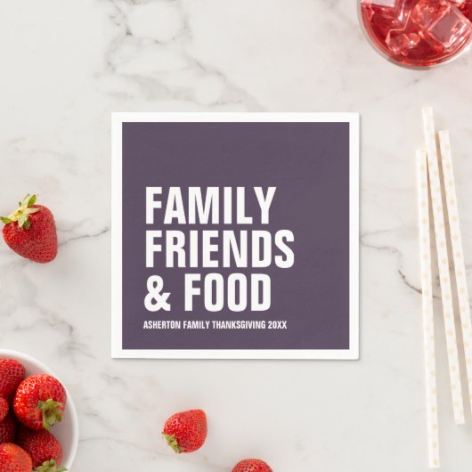 Serviette En Papier Gras moderne fun violet Thanksgiving (En situation)