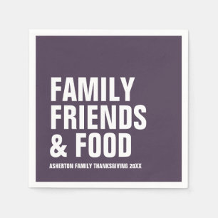 Serviette En Papier Gras moderne fun violet Thanksgiving