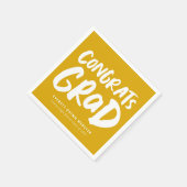 Serviette En Papier Gras moderne grad graduation jaune or (Coin)