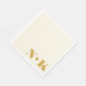 Serviette En Papier Gras Moderne Initiales Monogramme Mariage crème ja (Coin)