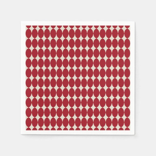 Serviette En Papier Gras moderne Noël Rouge Baubles Festif Chic (Devant)