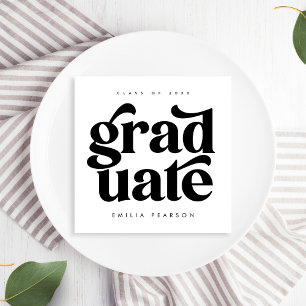Serviette En Papier Gras Moderne Type Blanc Graduation Party Napkins