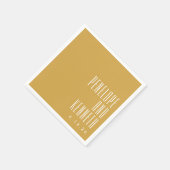 Serviette En Papier Gras Noms Typographie rétro Mariage jaune (Coin)